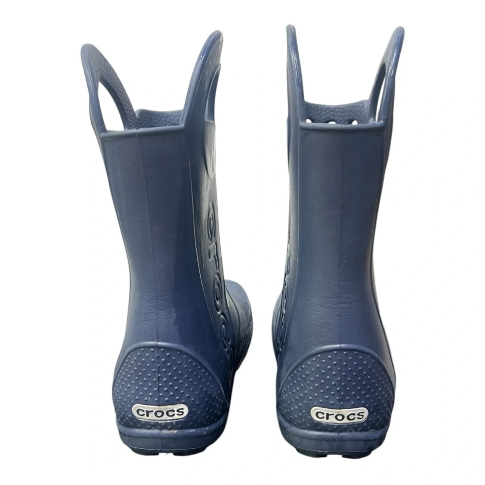🟦 Crocs Kids‎ Handle-It Rain Boots – Navy – J2
